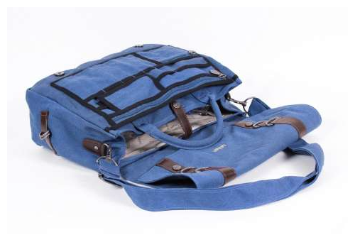 Briefcase Rucksack Shoulder Bag - Steel Blue