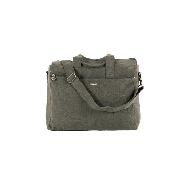 Hemp Laptop Bag With Handle And Shoulder Strap - Grey
