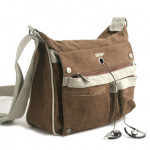 Hemp Two Tone Shoulder Bag - Brown / Khaki