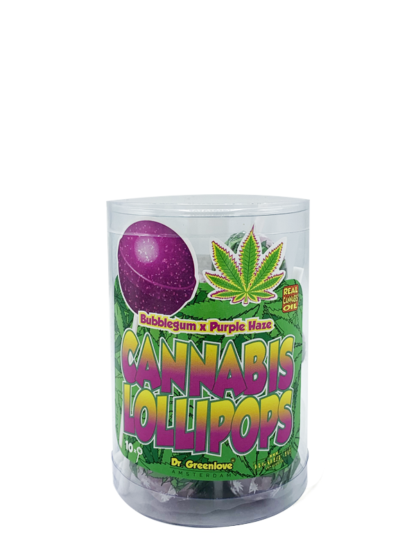 Buy Cannabis Lollipops Bubble Gum x Purple Haze – 10 pack