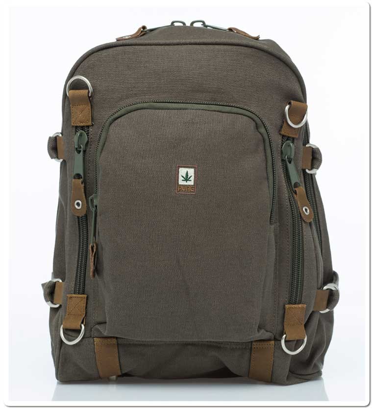 Hemp Backpack Large - Khaki-0