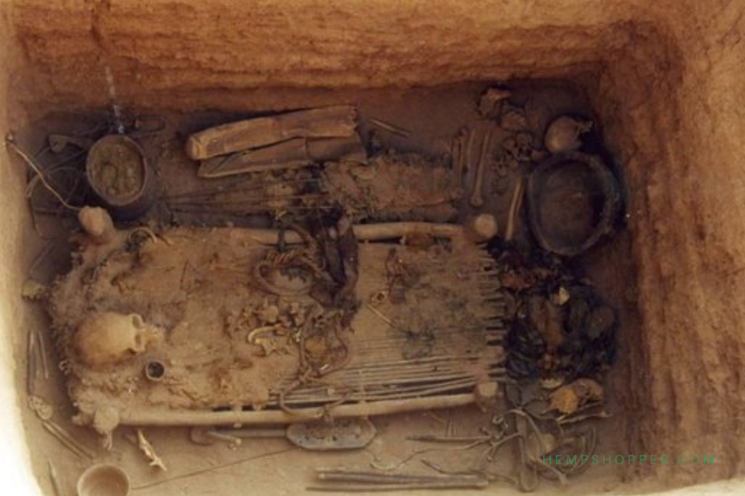 700 BCE: Shaman buried with weed in Gobi Desert.