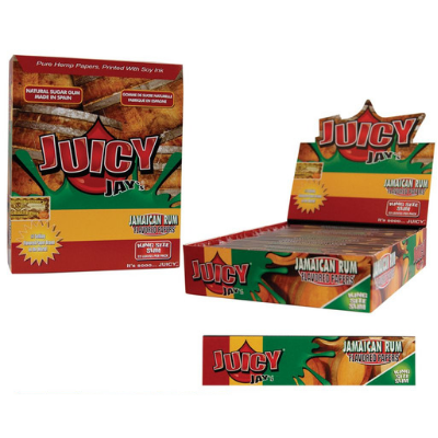 Juicy Jay's Jamaican Rum King Size rolling papers display - Juicy Jay